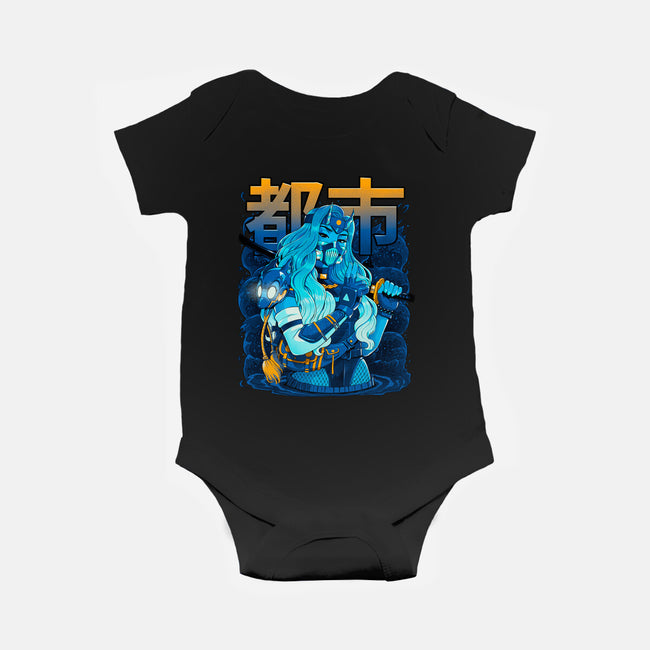 Water Urban Samurai-Baby-Basic-Onesie-Bruno Mota