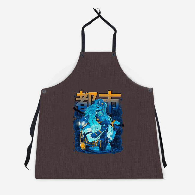 Water Urban Samurai-Unisex-Kitchen-Apron-Bruno Mota