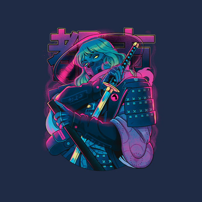 Cyber Neon Samurai-None-Removable Cover-Throw Pillow-Bruno Mota