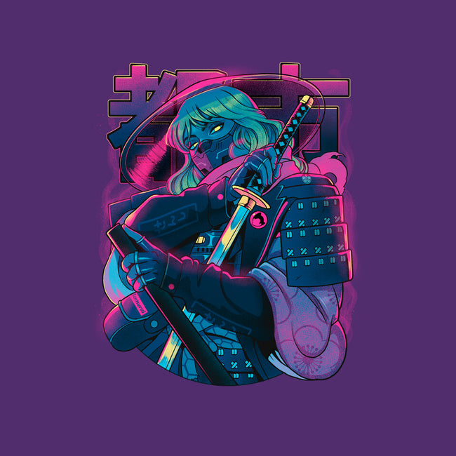 Cyber Neon Samurai-None-Fleece-Blanket-Bruno Mota