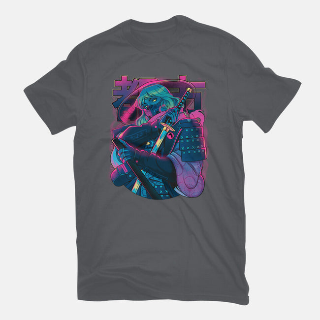 Cyber Neon Samurai-Womens-Basic-Tee-Bruno Mota