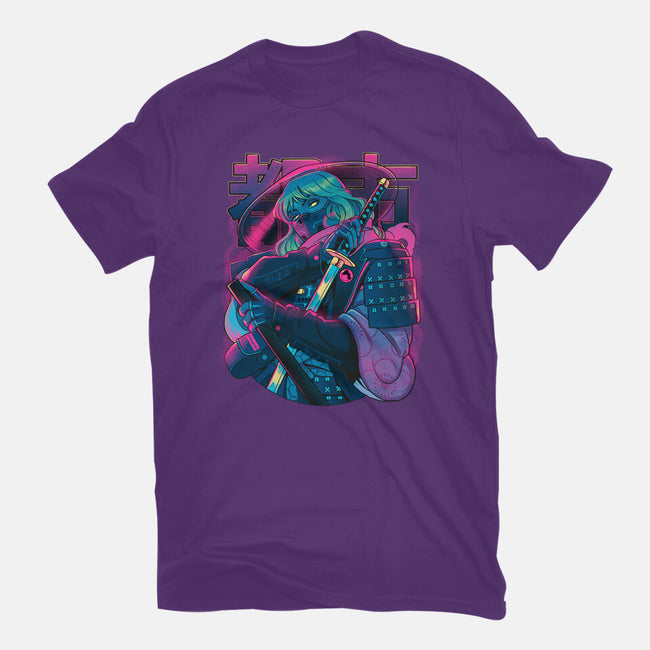 Cyber Neon Samurai-Mens-Basic-Tee-Bruno Mota