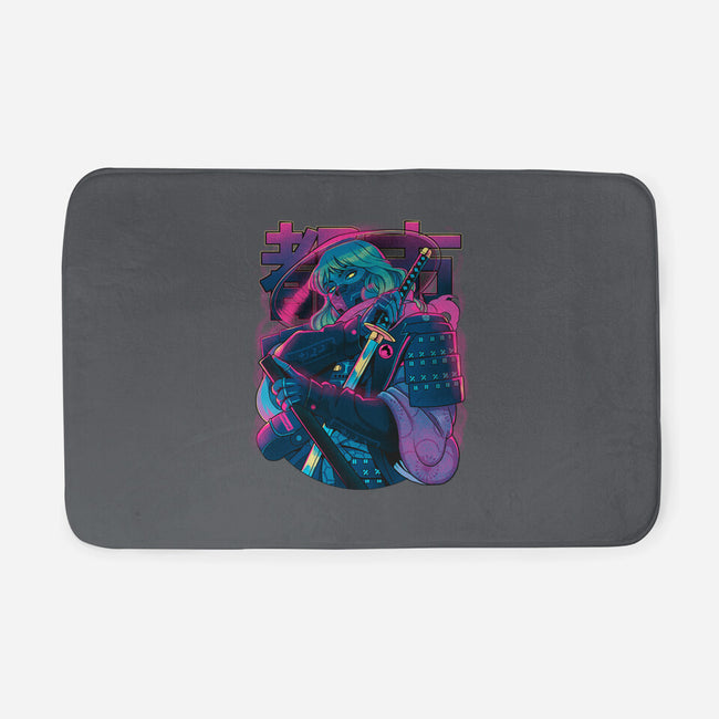 Cyber Neon Samurai-None-Memory Foam-Bath Mat-Bruno Mota