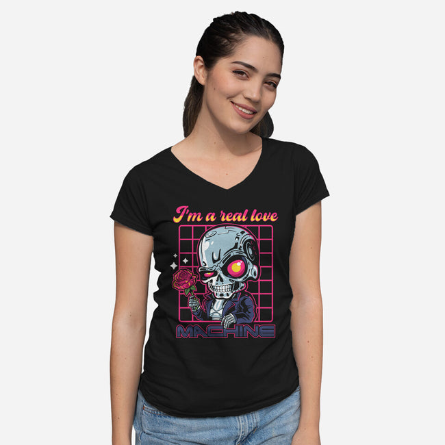 Love Machine-Womens-V-Neck-Tee-demonigote