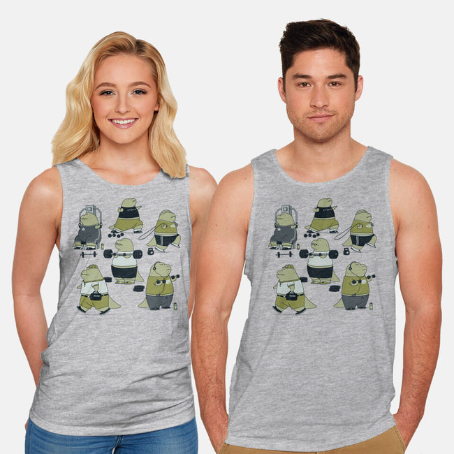 T-rex Gym-Unisex-Basic-Tank-pigboom