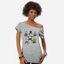 T-rex Gym-Womens-Off Shoulder-Tee-pigboom