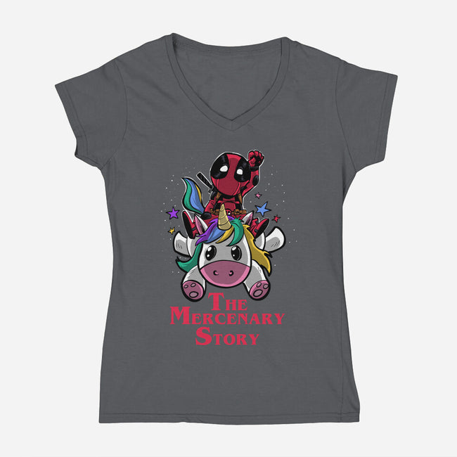 The Mercenary Story-Womens-V-Neck-Tee-zascanauta