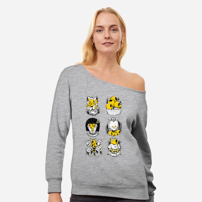 Monster Squad-Womens-Off Shoulder-Sweatshirt-GODZILLARGE