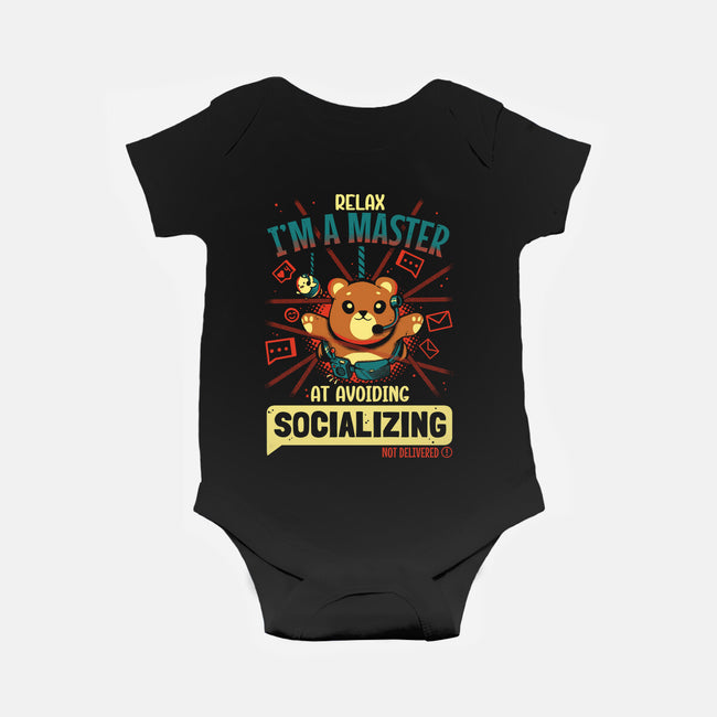 Avoiding Socializing-Baby-Basic-Onesie-Heyra Vieira