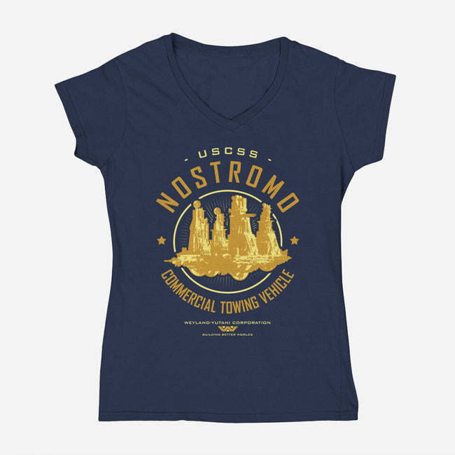 Nostromo Starfreighter-Womens-V-Neck-Tee-Olipop