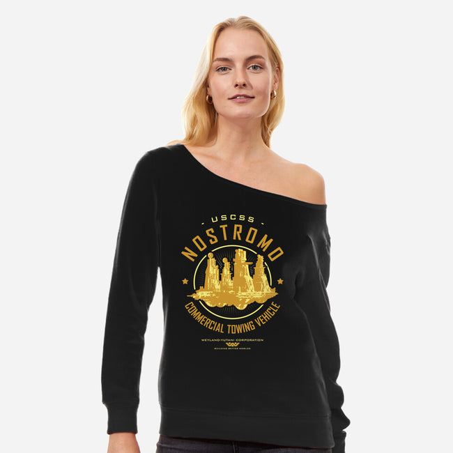 Nostromo Starfreighter-Womens-Off Shoulder-Sweatshirt-Olipop