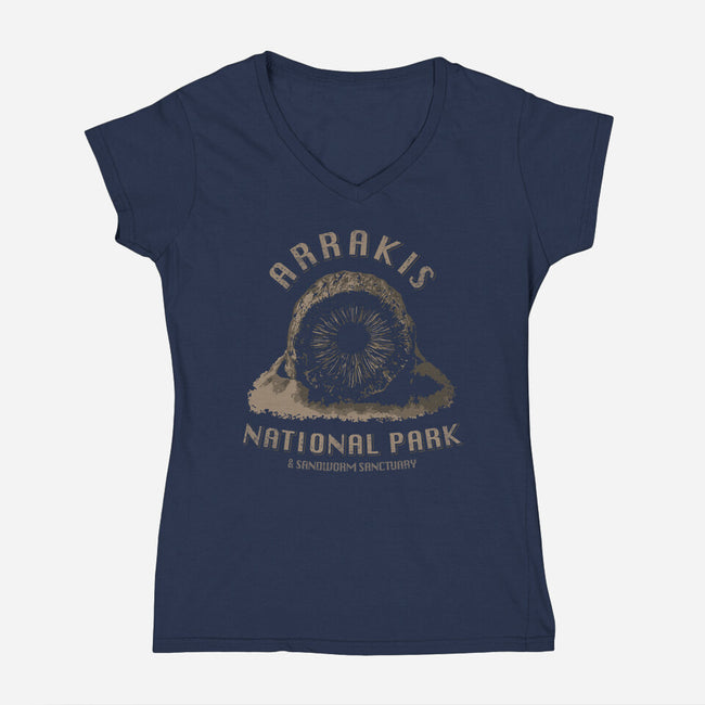 Arrakis National Park-Womens-V-Neck-Tee-bomdesignz