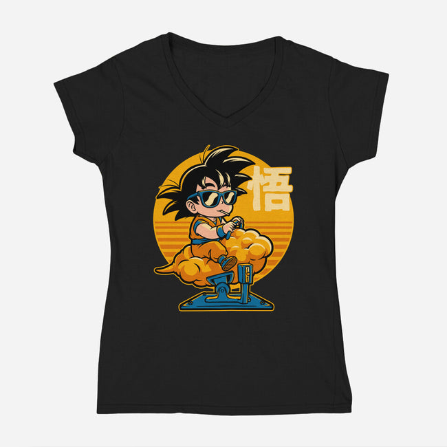 Cloud Anime Hero-Womens-V-Neck-Tee-Studio Mootant