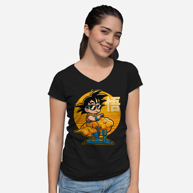 Cloud Anime Hero-Womens-V-Neck-Tee-Studio Mootant