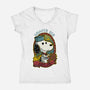 Beagle Sailor Tattoo-Womens-V-Neck-Tee-Studio Mootant