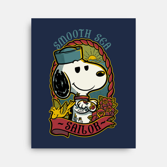 Beagle Sailor Tattoo-None-Stretched-Canvas-Studio Mootant