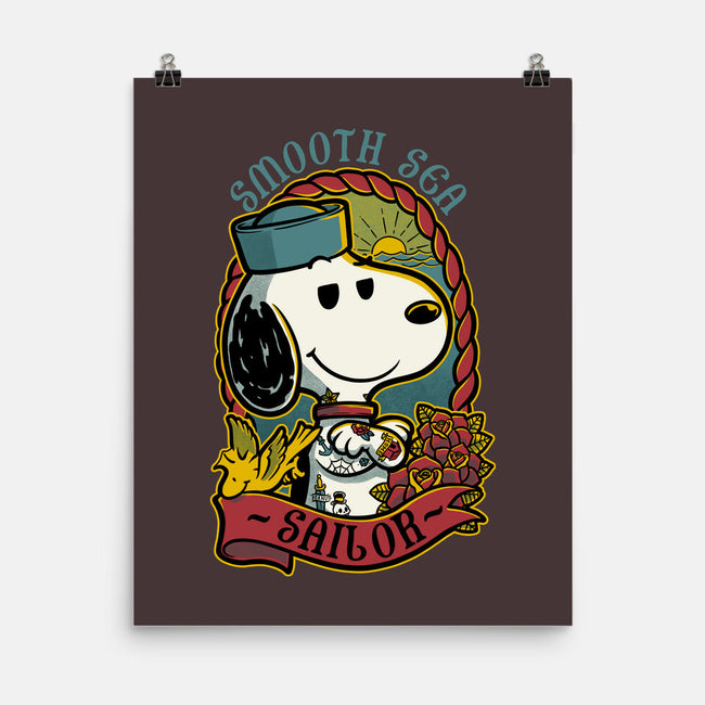 Beagle Sailor Tattoo-None-Matte-Poster-Studio Mootant