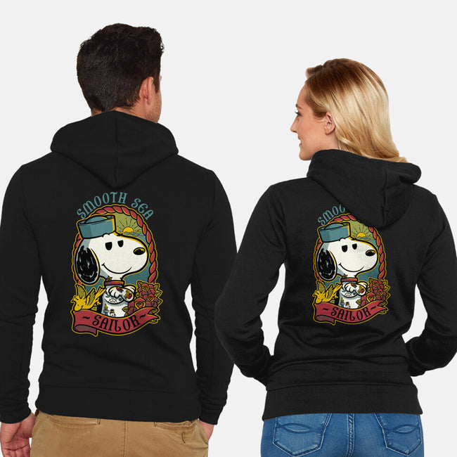 Beagle Sailor Tattoo-Unisex-Zip-Up-Sweatshirt-Studio Mootant