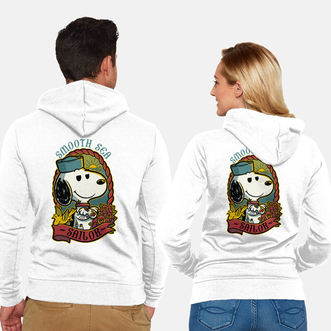 Beagle Sailor Tattoo-Unisex-Zip-Up-Sweatshirt-Studio Mootant