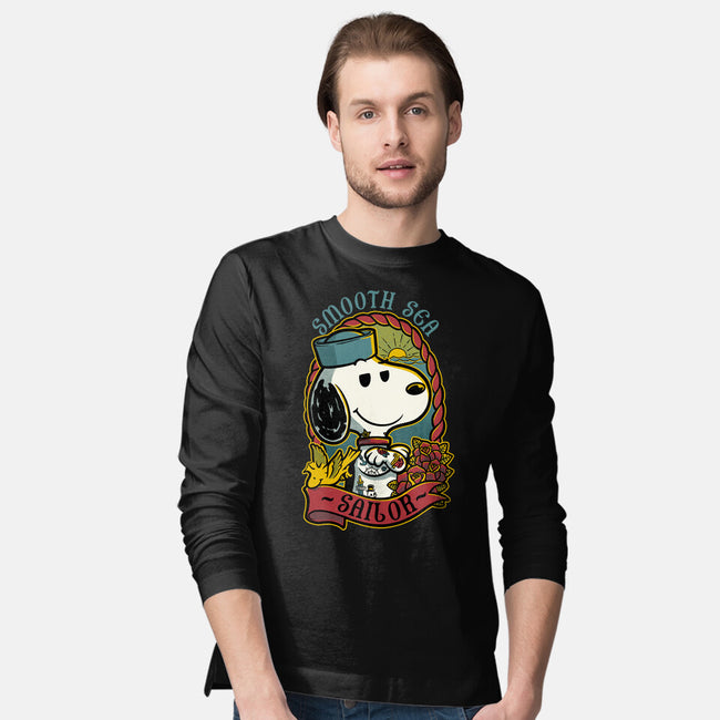 Beagle Sailor Tattoo-Mens-Long Sleeved-Tee-Studio Mootant