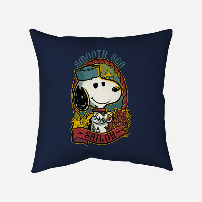 Beagle Sailor Tattoo-None-Removable Cover-Throw Pillow-Studio Mootant