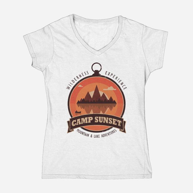 Camp Sunset-Womens-V-Neck-Tee-sachpica