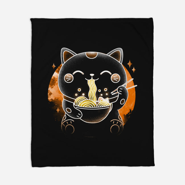 Soul Of The Ramen Cat-None-Fleece-Blanket-Donnie