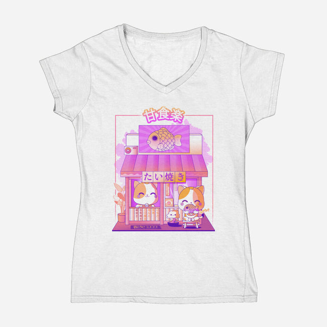 Taiyaki Store-Womens-V-Neck-Tee-Donnie