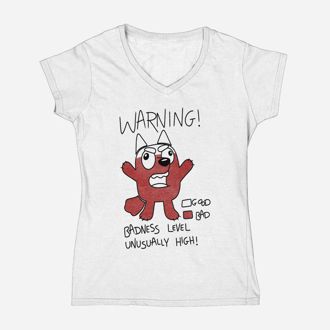 Muffin’s Badness Level-Womens-V-Neck-Tee-Alexhefe