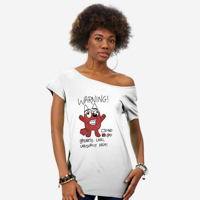 Muffin’s Badness Level-Womens-Off Shoulder-Tee-Alexhefe