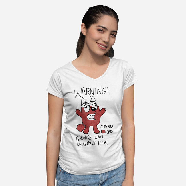 Muffin’s Badness Level-Womens-V-Neck-Tee-Alexhefe