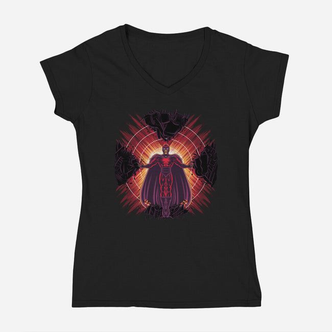 Iron Magnus-Womens-V-Neck-Tee-rmatix