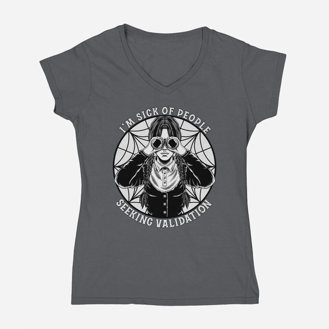 Seeking Validation-Womens-V-Neck-Tee-rmatix