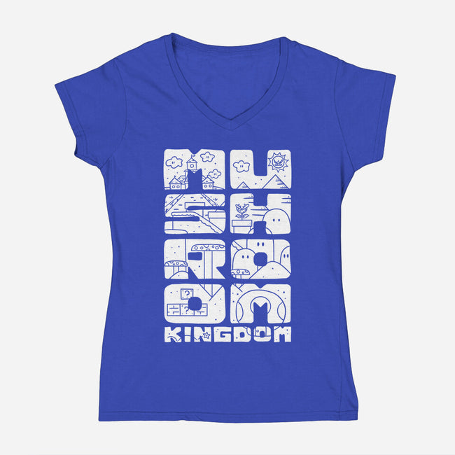 A Mushroom Kingdom-Womens-V-Neck-Tee-Aarons Art Room