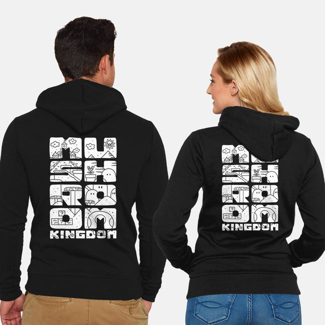 A Mushroom Kingdom-Unisex-Zip-Up-Sweatshirt-Aarons Art Room