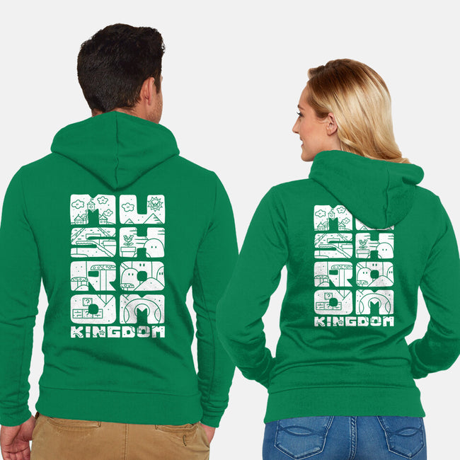 A Mushroom Kingdom-Unisex-Zip-Up-Sweatshirt-Aarons Art Room