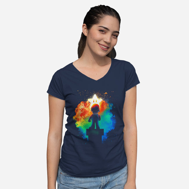 Soul Of The Star-Womens-V-Neck-Tee-Donnie