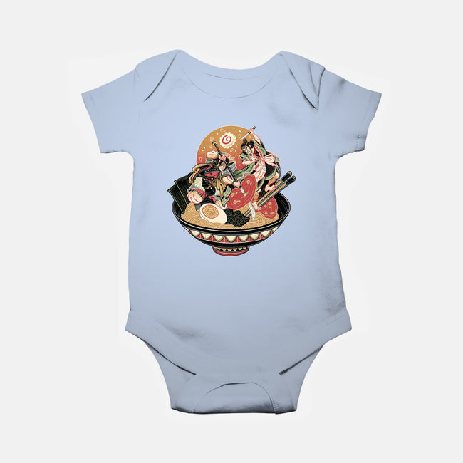 Noodle Fight-Baby-Basic-Onesie-momma_gorilla