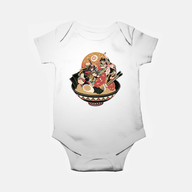 Noodle Fight-Baby-Basic-Onesie-momma_gorilla