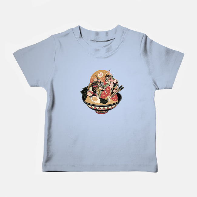 Noodle Fight-Baby-Basic-Tee-momma_gorilla