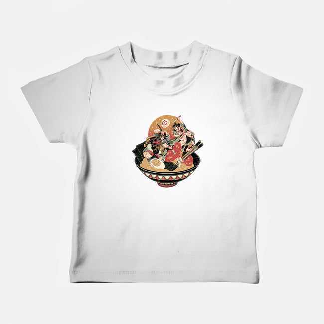 Noodle Fight-Baby-Basic-Tee-momma_gorilla