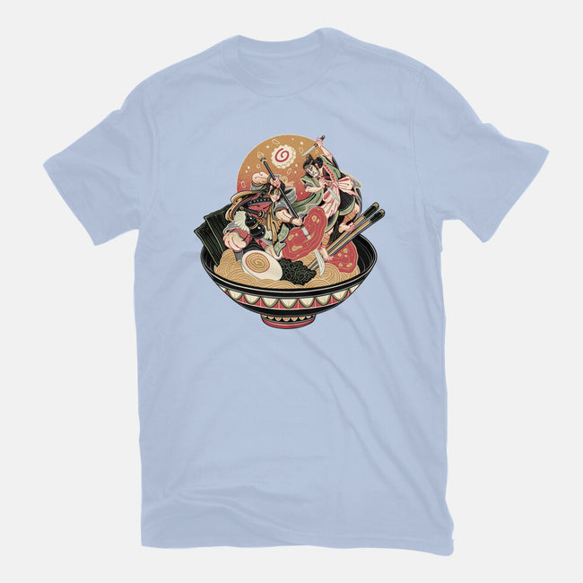 Noodle Fight-Womens-Basic-Tee-momma_gorilla