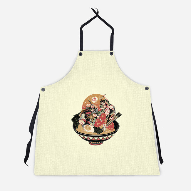 Noodle Fight-Unisex-Kitchen-Apron-momma_gorilla