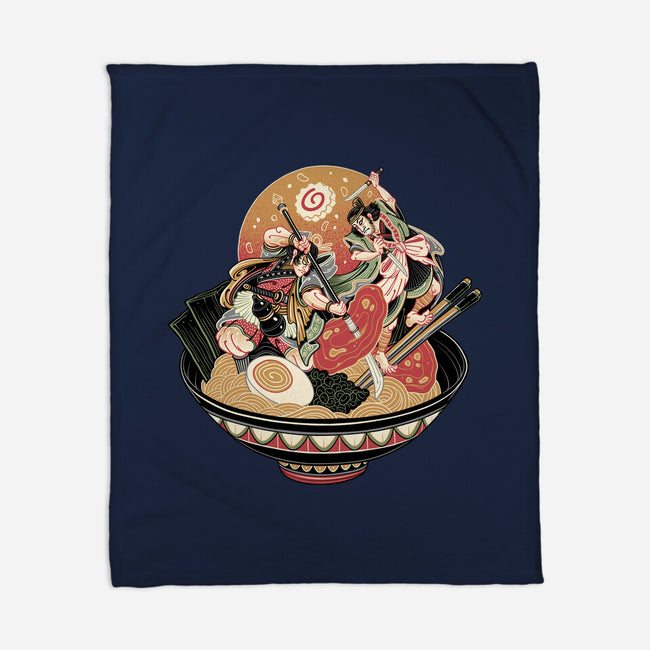 Noodle Fight-None-Fleece-Blanket-momma_gorilla