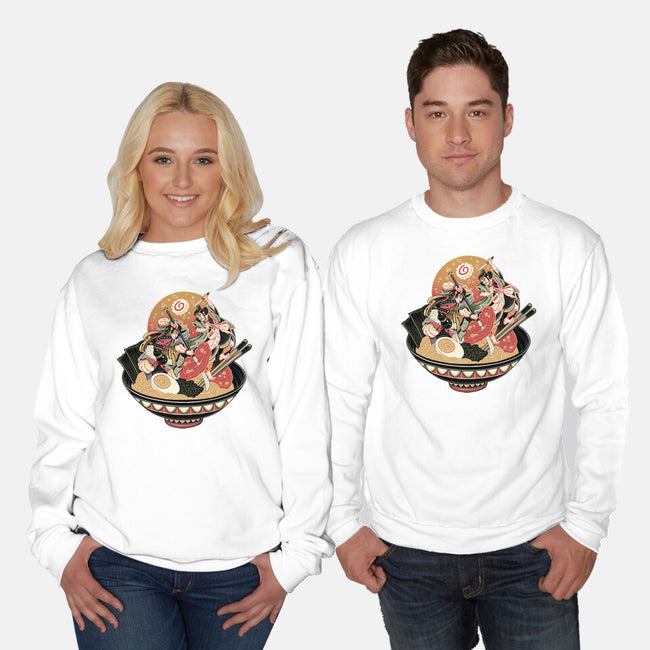 Noodle Fight-Unisex-Crew Neck-Sweatshirt-momma_gorilla