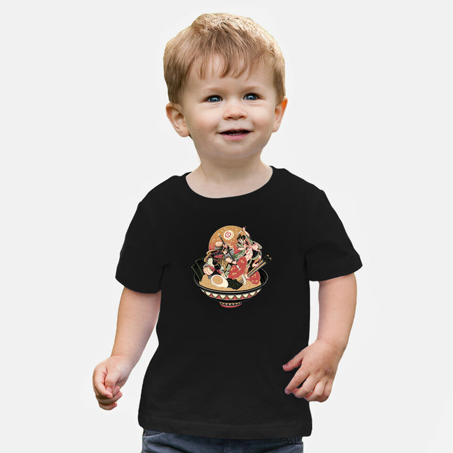 Noodle Fight-Baby-Basic-Tee-momma_gorilla