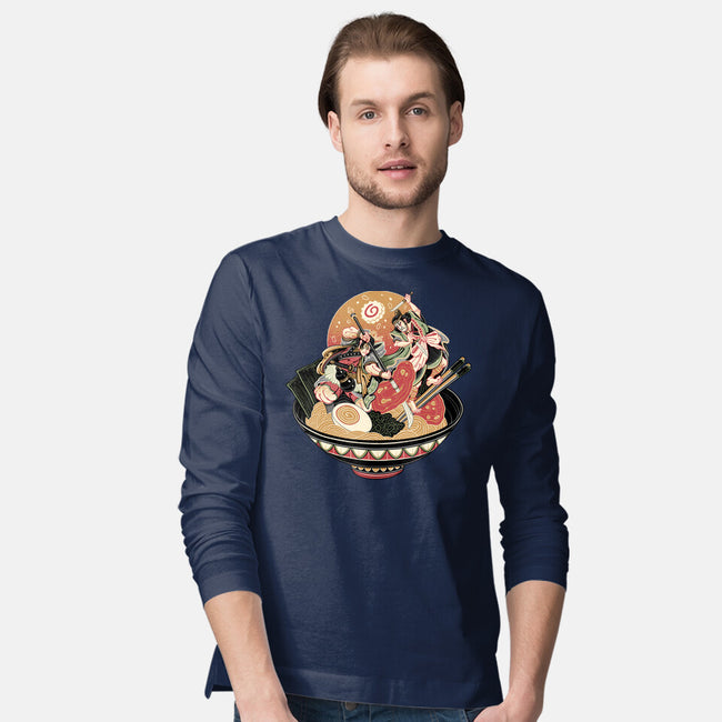 Noodle Fight-Mens-Long Sleeved-Tee-momma_gorilla