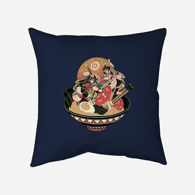 Noodle Fight-None-Removable Cover w Insert-Throw Pillow-momma_gorilla