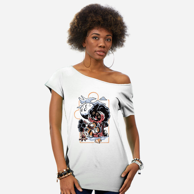 Moonlight Duet-Womens-Off Shoulder-Tee-Henrique Torres