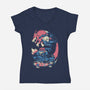 Snakes N Skates-Womens-V-Neck-Tee-Henrique Torres